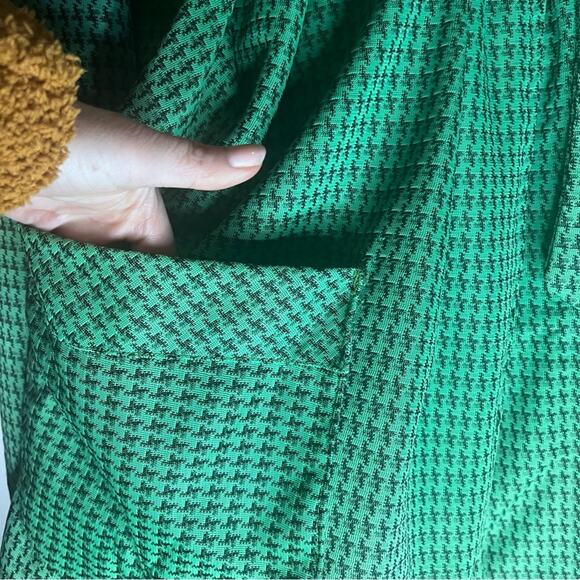 Vtg Houndstooth Relaxed Boho Preppy Retro Goblincore Plaid Belted Jacket XL - Picture 5 of 6